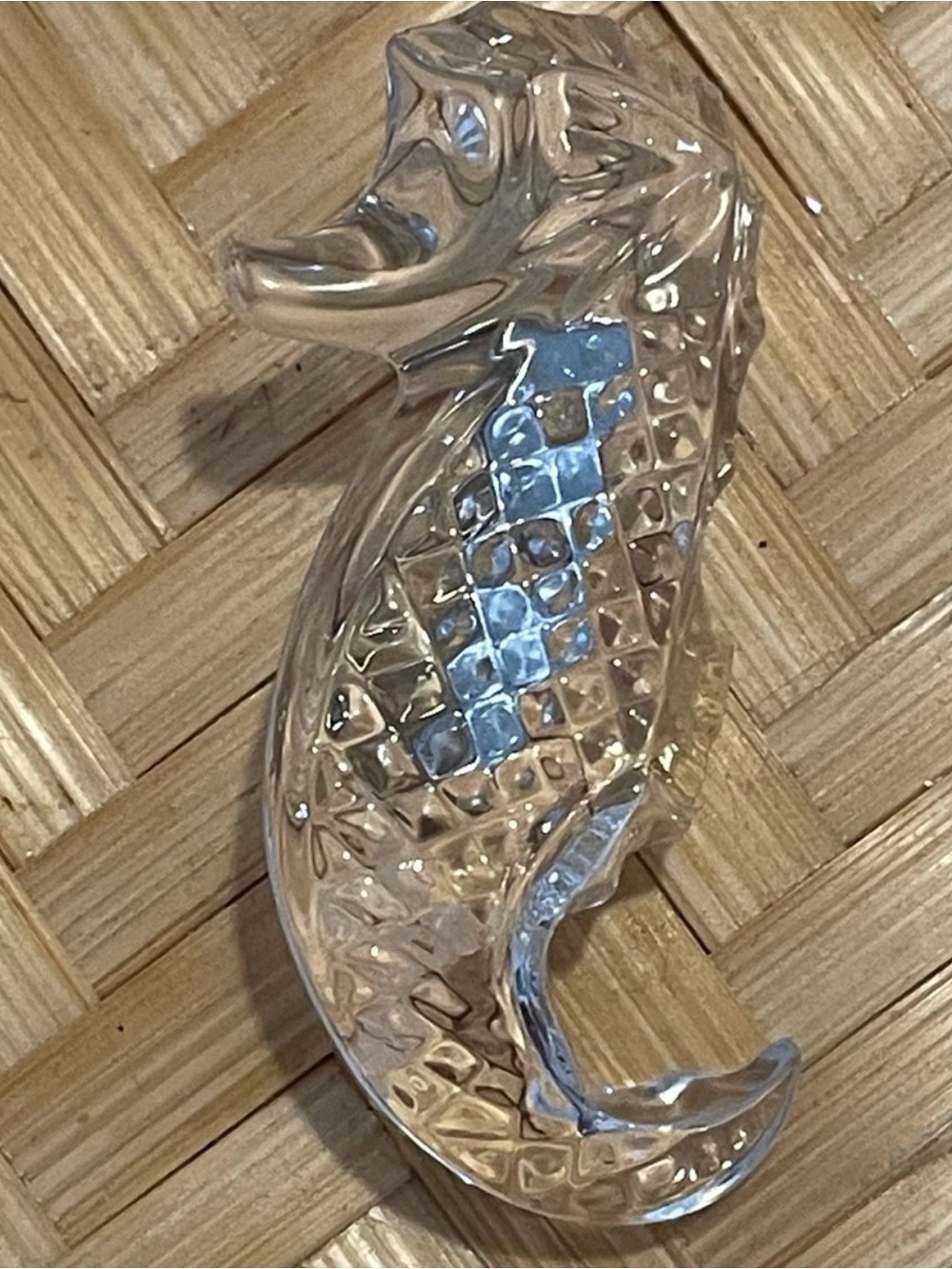 Vintage Waterford Crystal Clear Seahorse Brooch